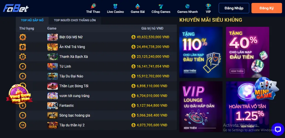 Hướng dẫn nhận khuyến mãi may999 win